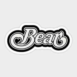 BEAR HEART WHITE Sticker